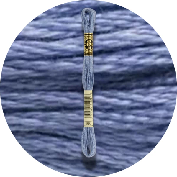 DMC Mouliné Spécial 25 Broderigarn, Ensfarvet, Blå/Lilla nuancer